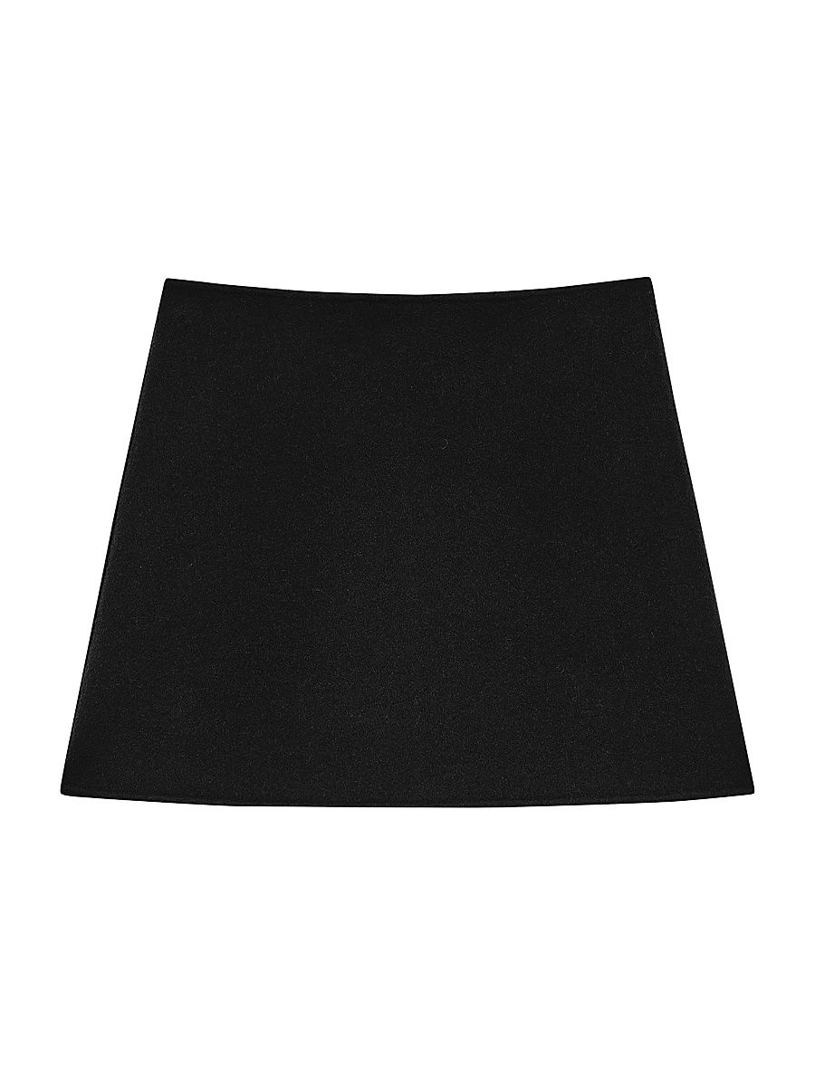 Women's Wool-Cashmere Miniskirt - Black - Size 12