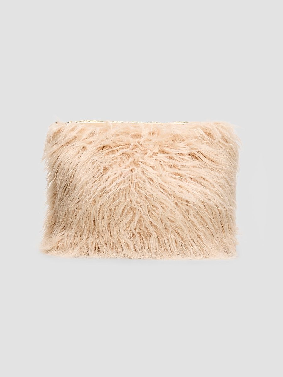 Women's Faux Fur Clutch - Black