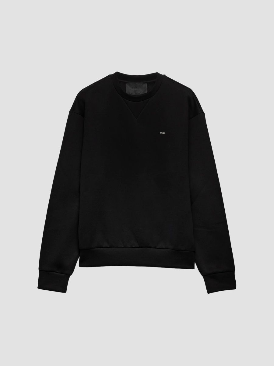 Prada Men's Jersey Sweatshirt - Black - Size Medium