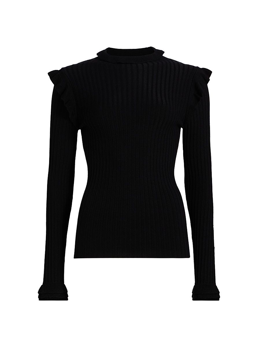 Women's Tinley Rib-Knit Fitted Turtleneck - Black - Size Medium