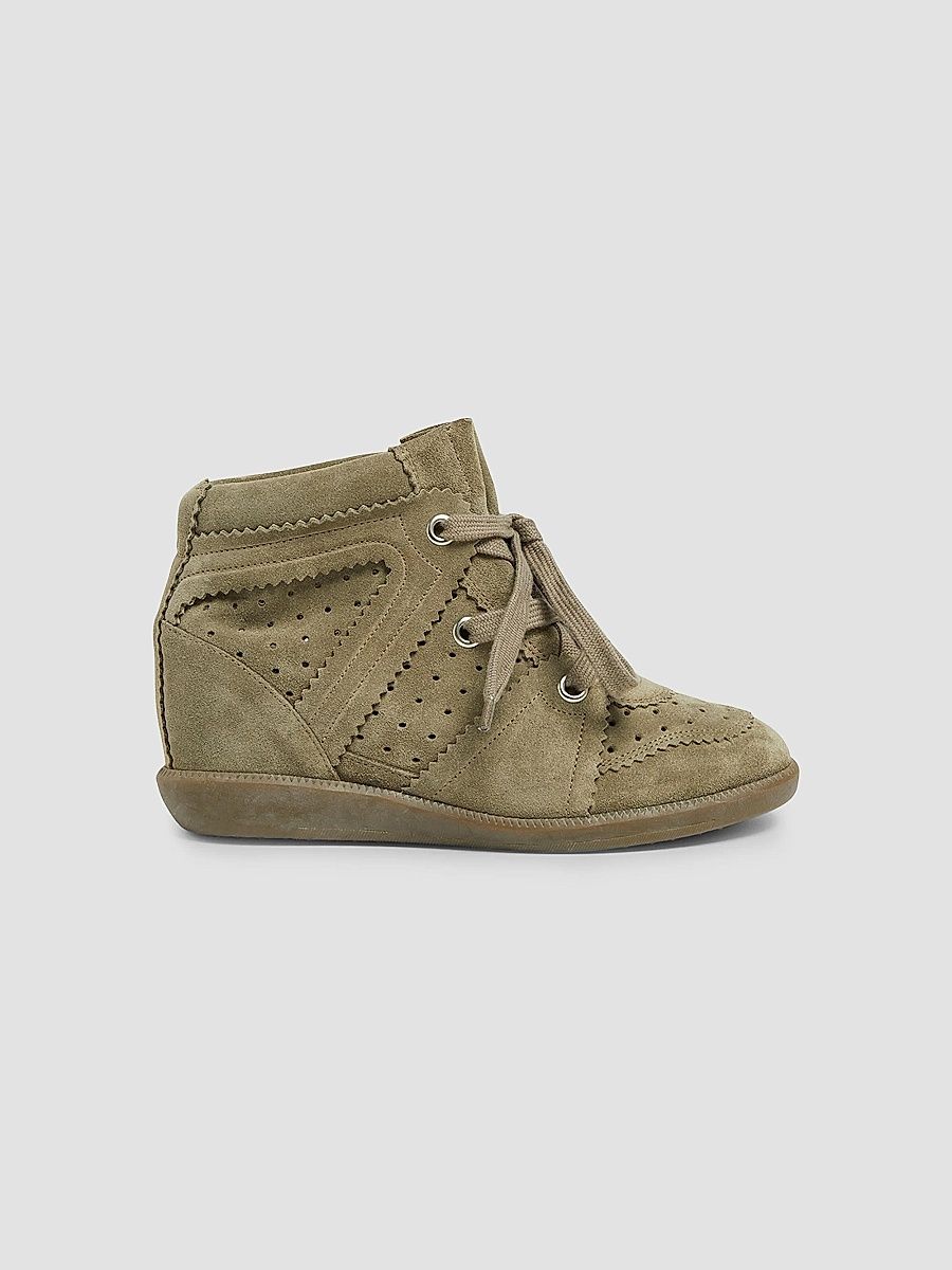 Isabel Marant Women's Bobby 50MM Suede Sneakers - Taupe - Size 11