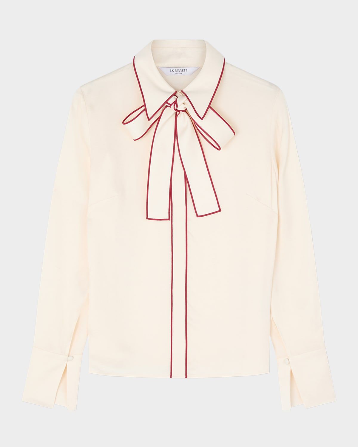 Elisa Tie-Neck Crepe Blouse