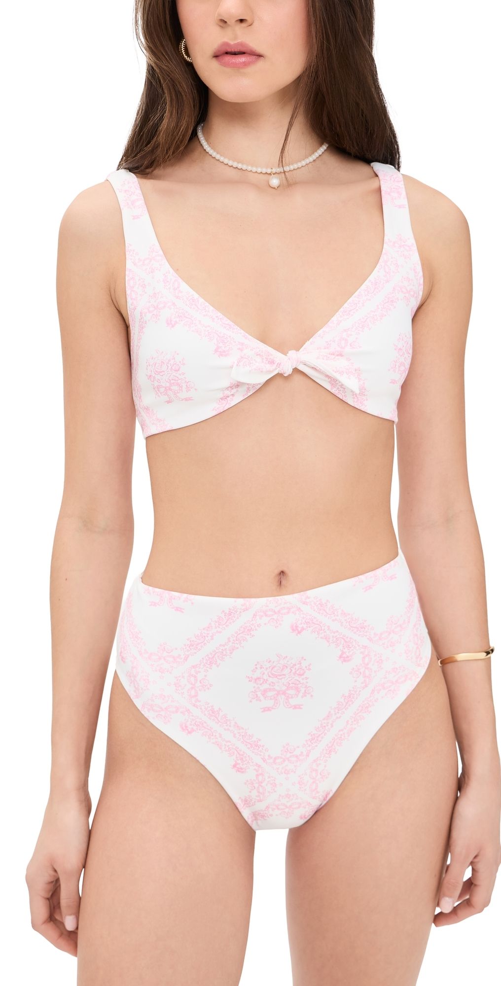 LoveShackFancy Perrin Swimsuit Ivory Heirloom M