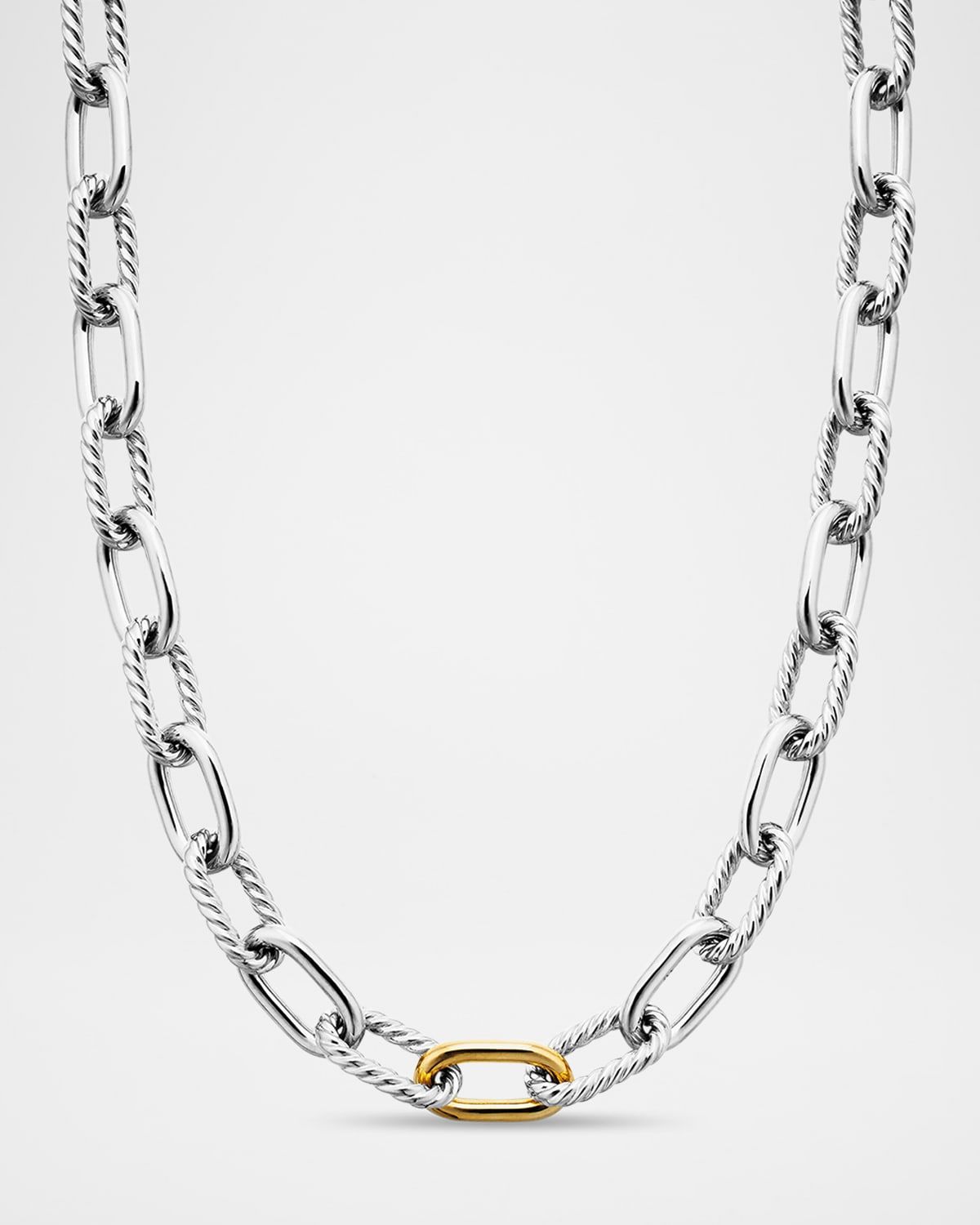 DY Madison Chain Necklace in Silver with 18K Gold, 11mm