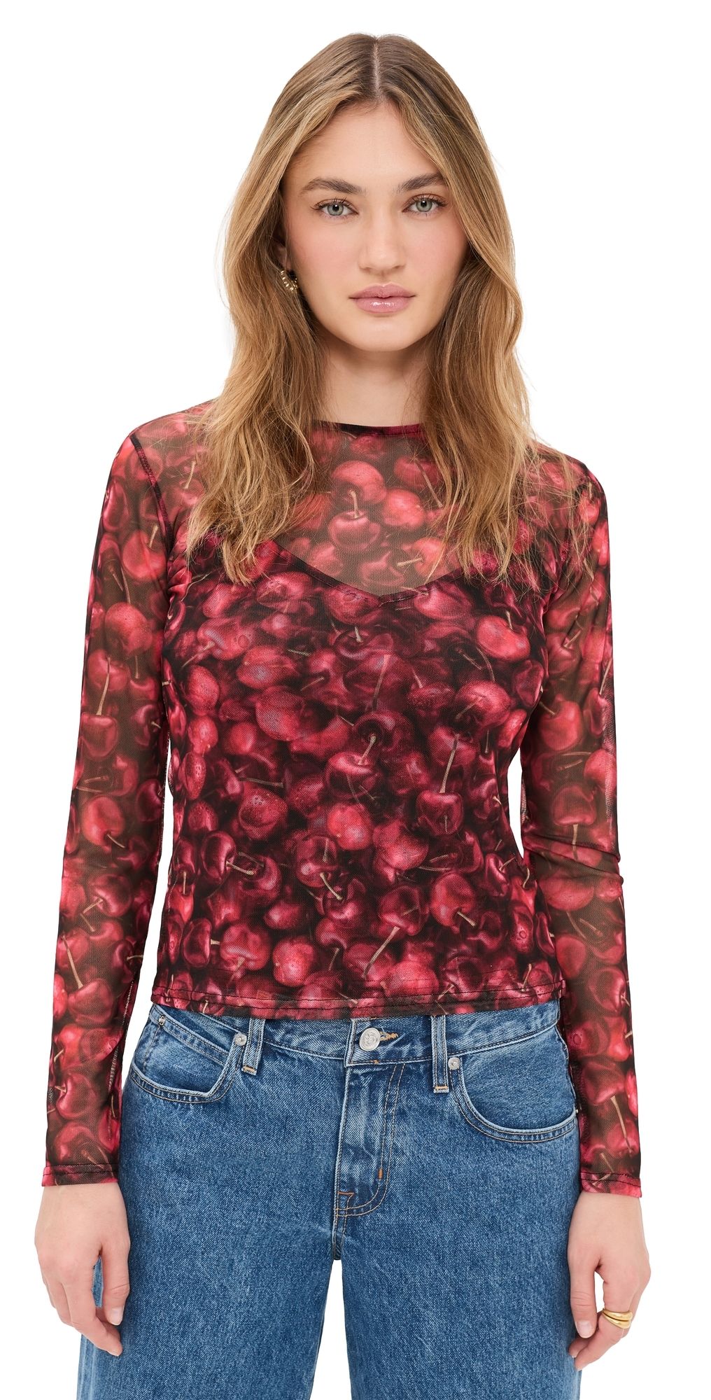 Never Fully Dressed Cherry Mesh Top Red 10