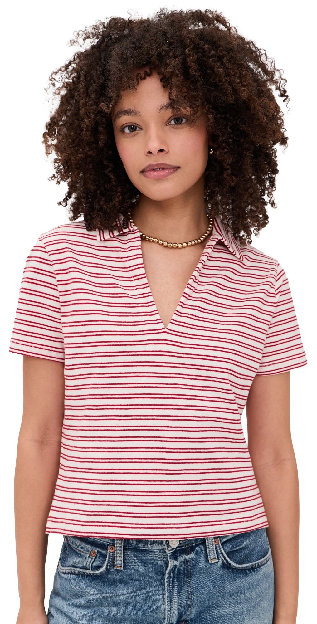 Velvet Perrin Top Natural/Red L