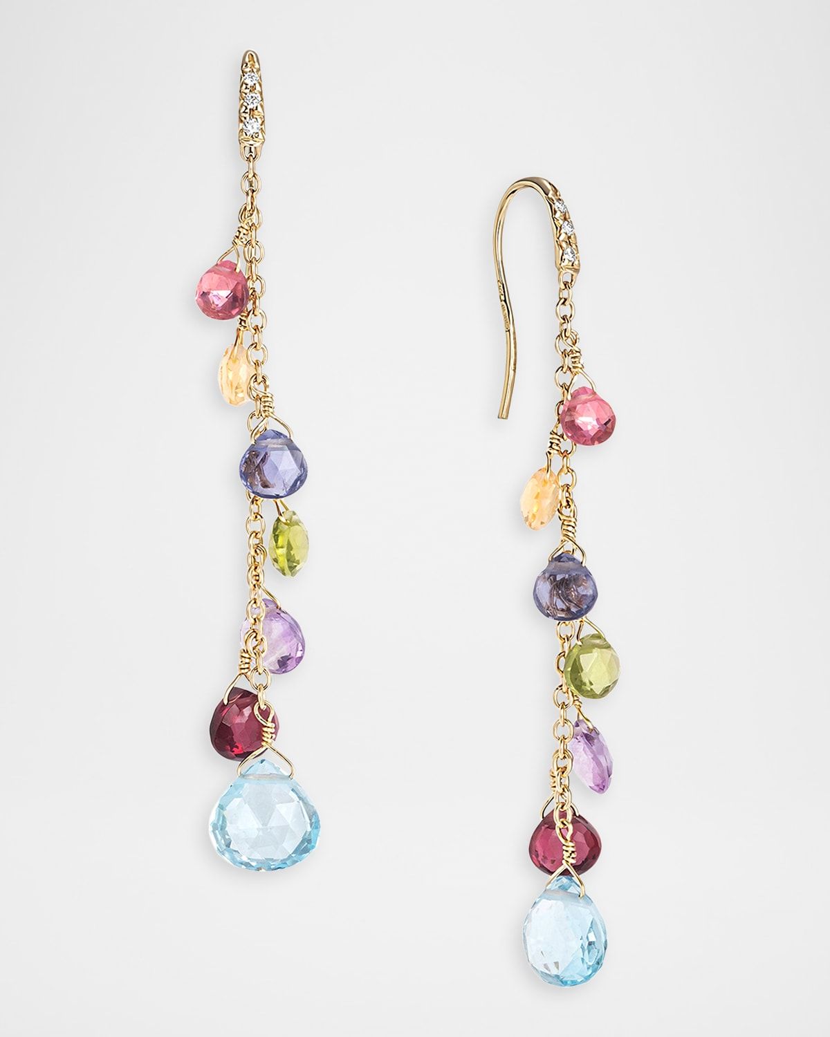 Paradise 18K Gold Gemstone Earrings with Diamonds