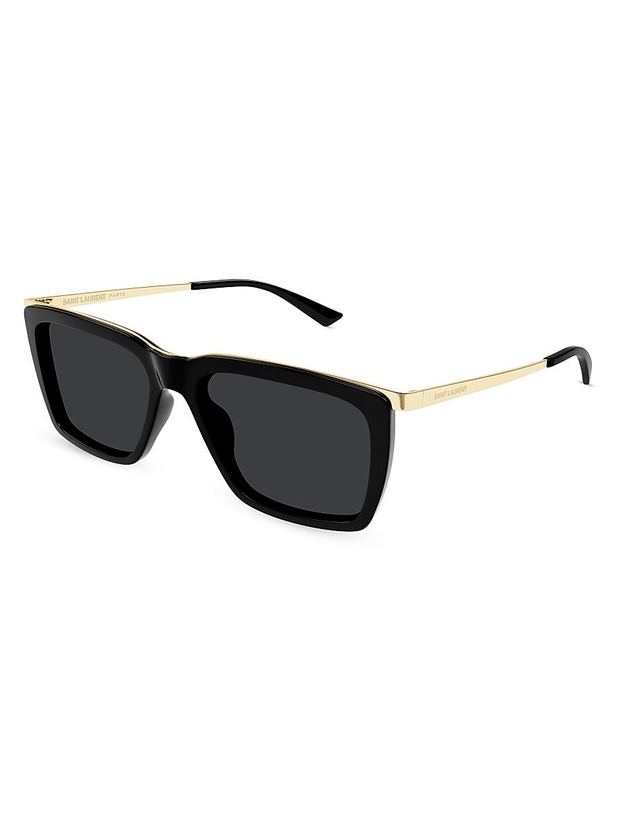 Men's Combi Metal Top Bar 56MM Square Sunglasses - Black Gold Black