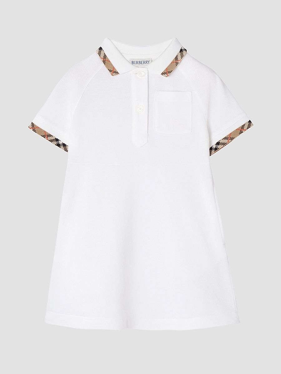 Baby Girl's & Little Girl's Check-Trimmed Polo Shirtdress - White - Size 6 Months