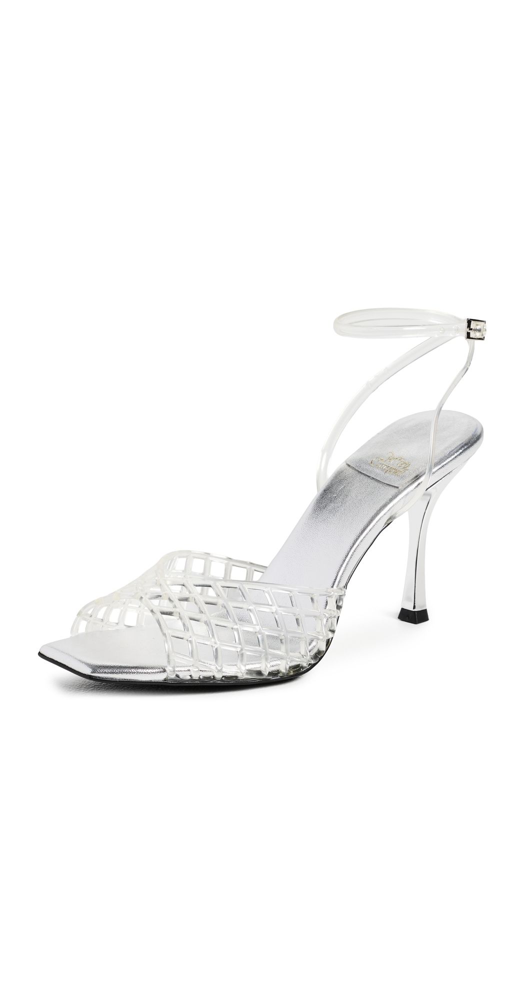Jeffrey Campbell Latti Jelly Sandals Clear Silver 8.5