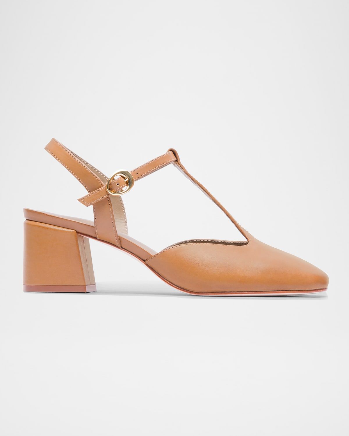Romi Leather T-Strap Pumps