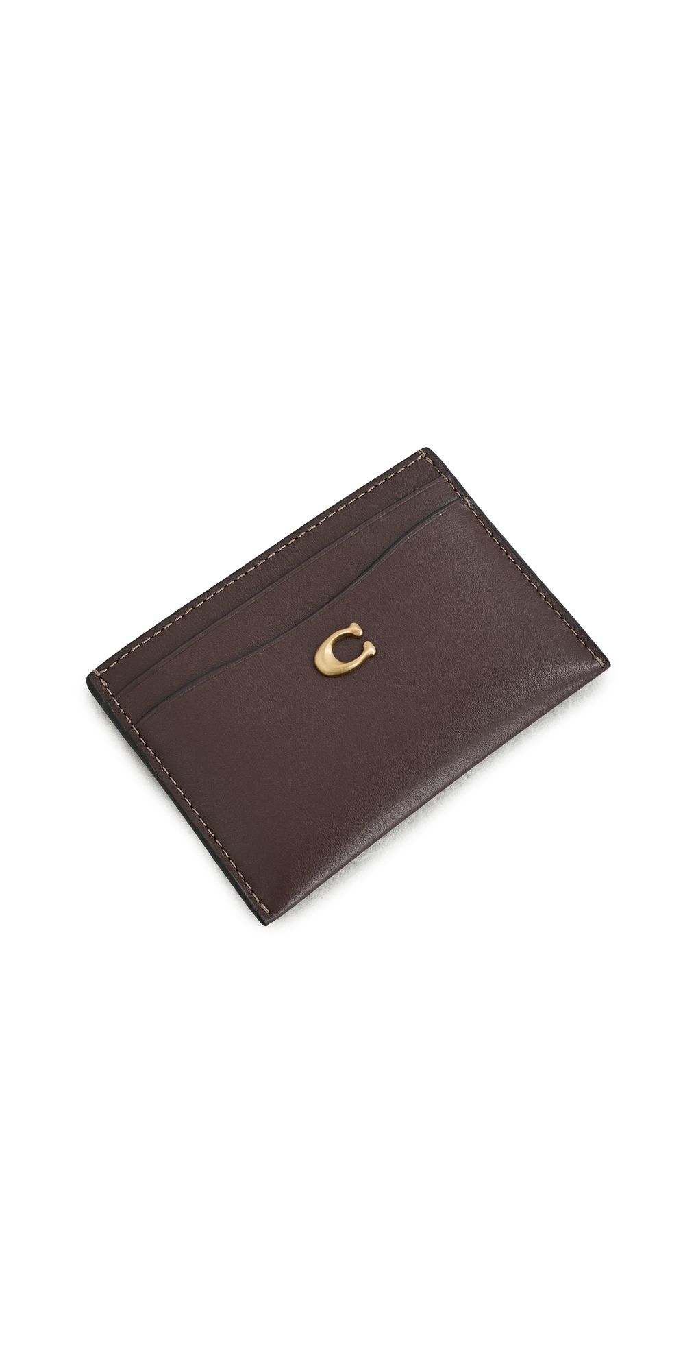 Coach Refined Calf Leather Essential Card Case Maple One Size