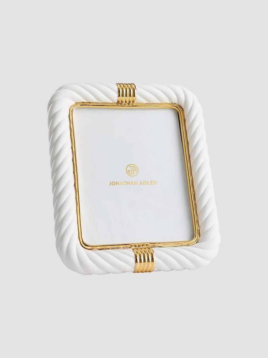 Jonathan Adler Geneva Porcelain Frame - White Gold