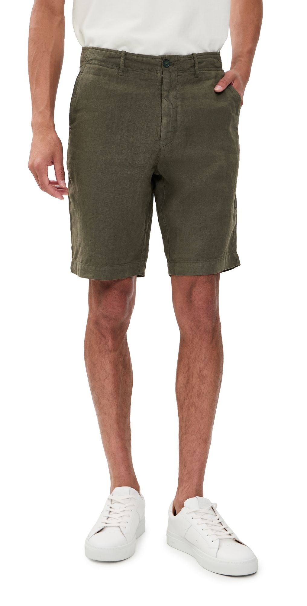 Fedeli Ajaccio Linen Shorts Olive M