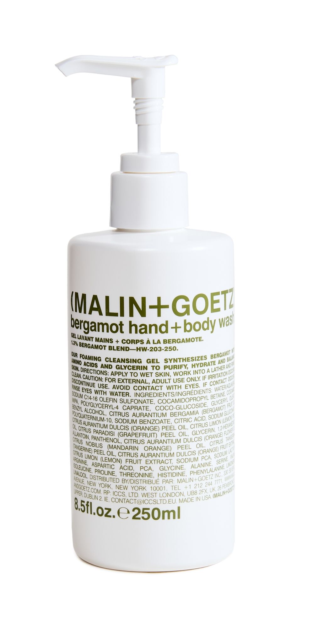 MALIN+GOETZ Bergamot Hand + Body Wash Bergamot 8.5 oz/250 mL