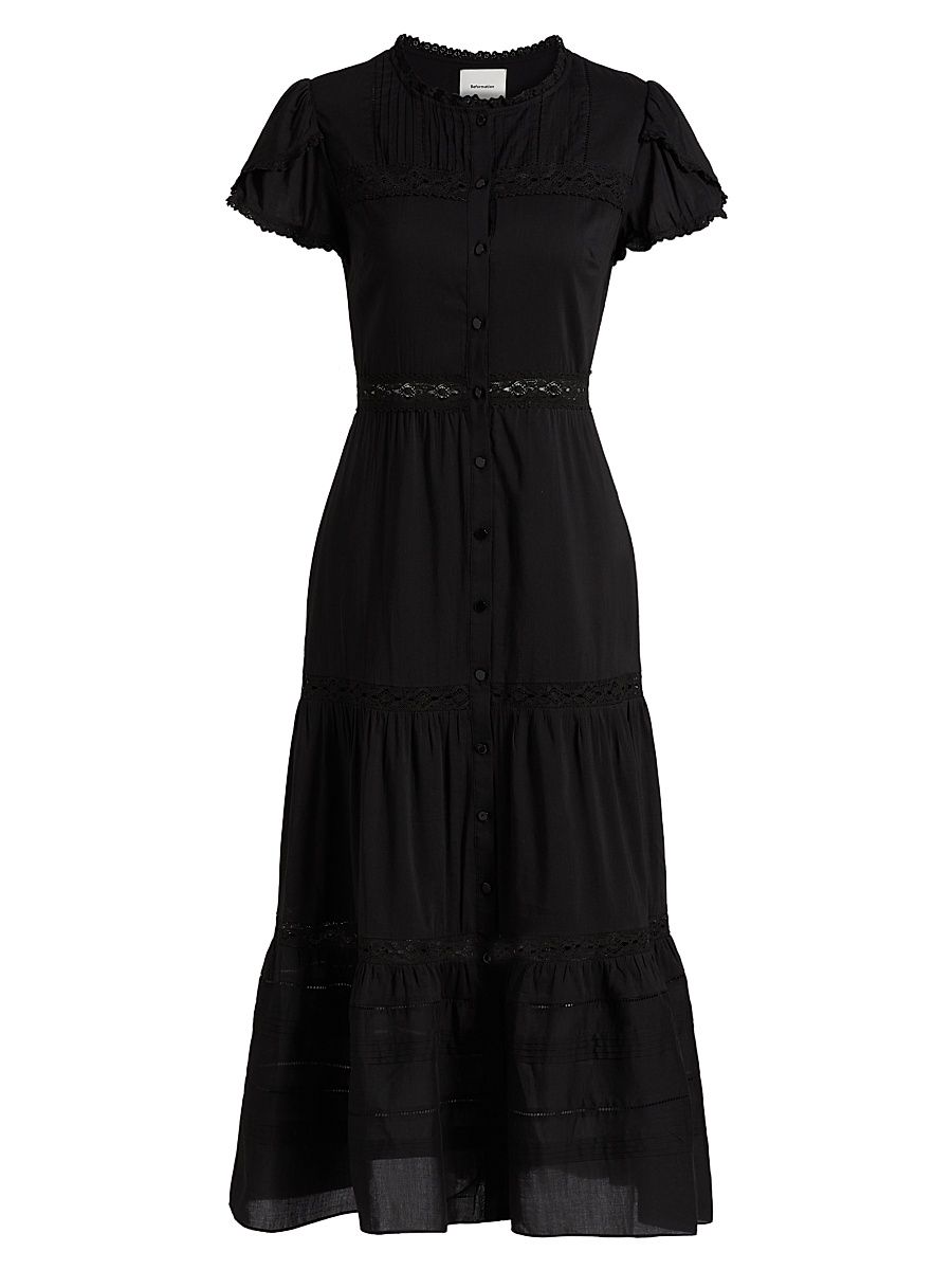 Women's Zebrina Tiered Midi-Dress - Black - Size 6