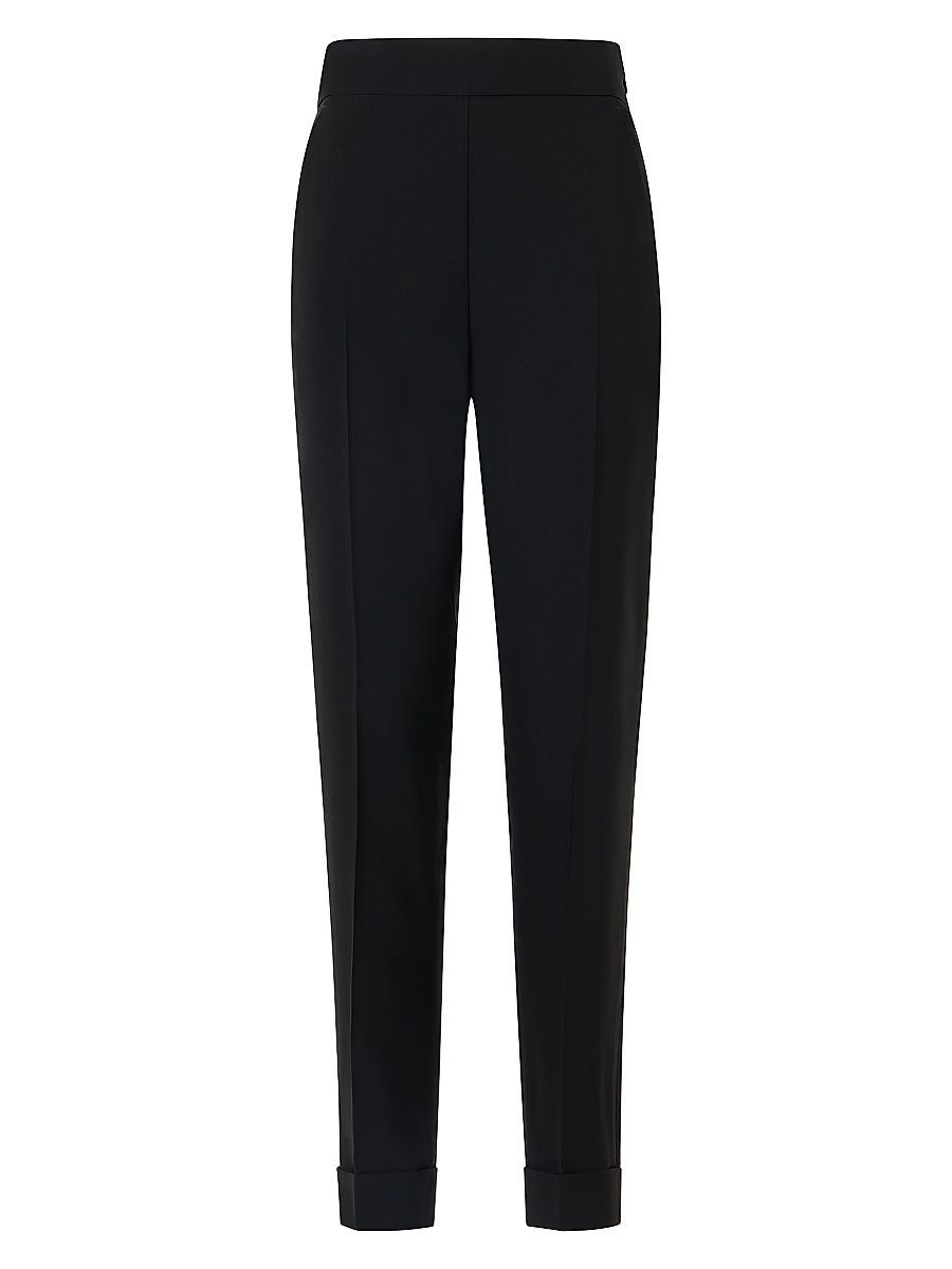 Women's Chris Wool-Blend Tapered Pants - Black - Size 14