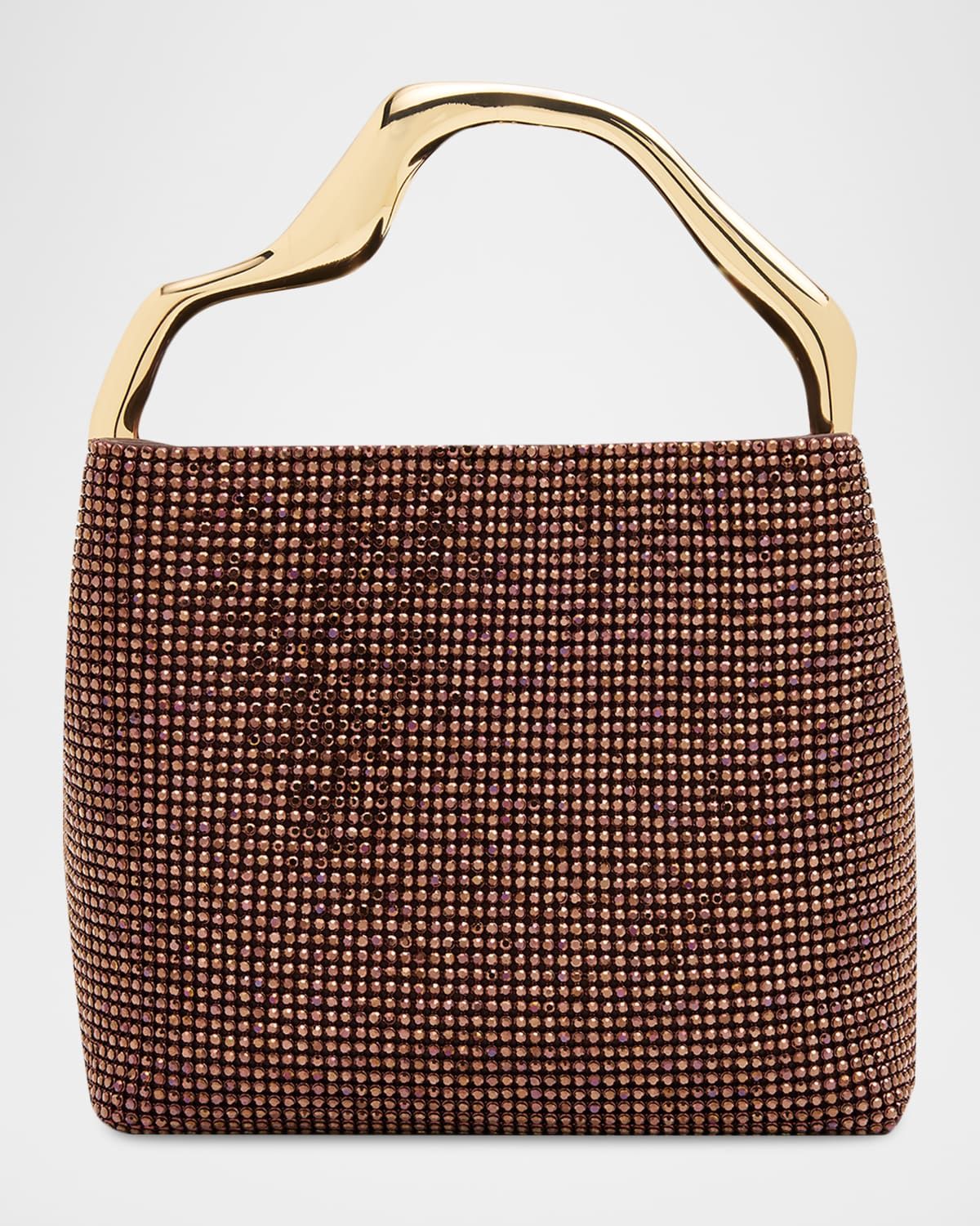 Solene Mini Rhinestone Sculptural Top-Handle Bag