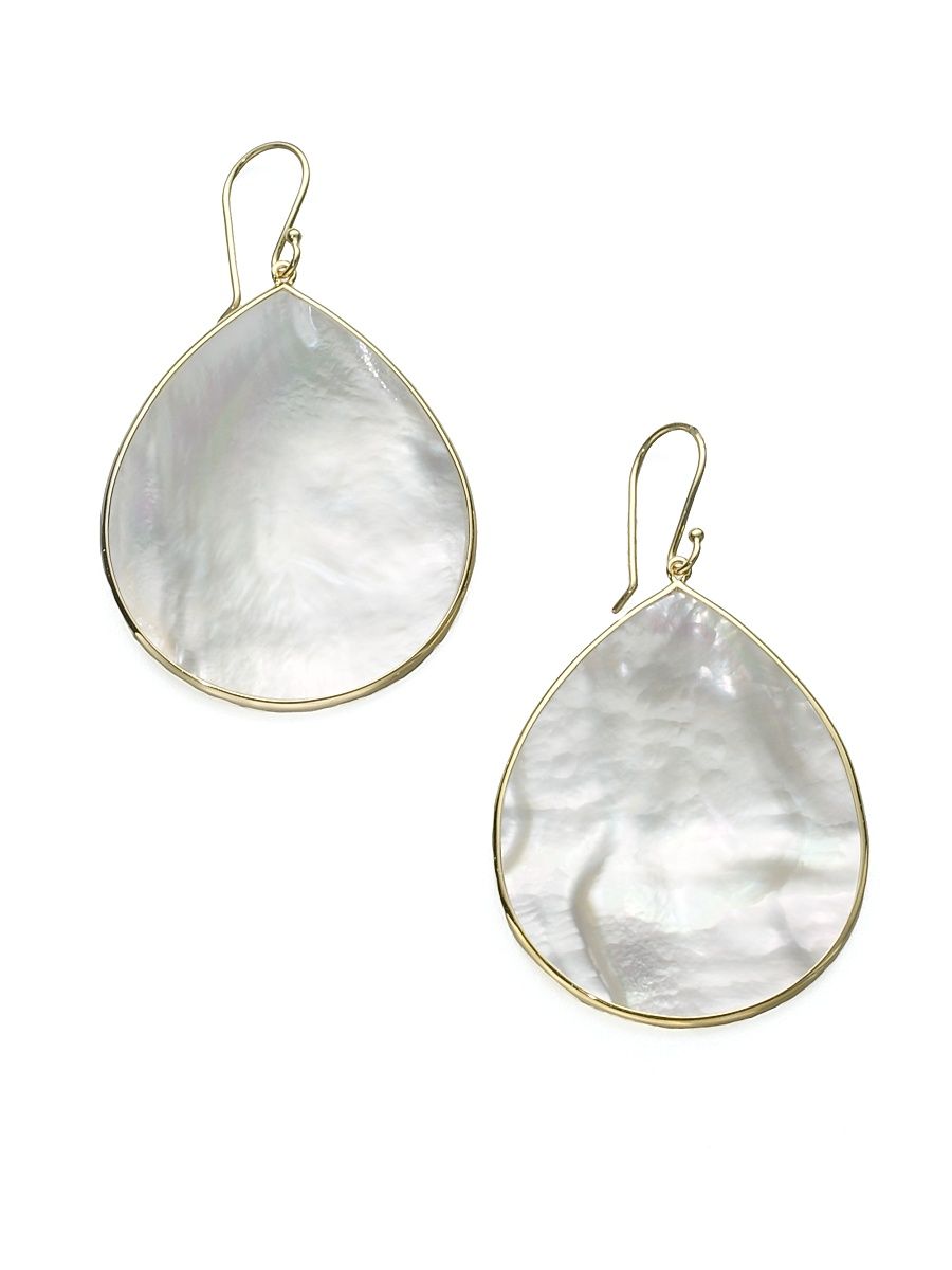 Polished Rock Candy Jumbo 18K Yellow Gold & Mother-Of-Pearl Teardrop Earrings - Mother Of Pearl