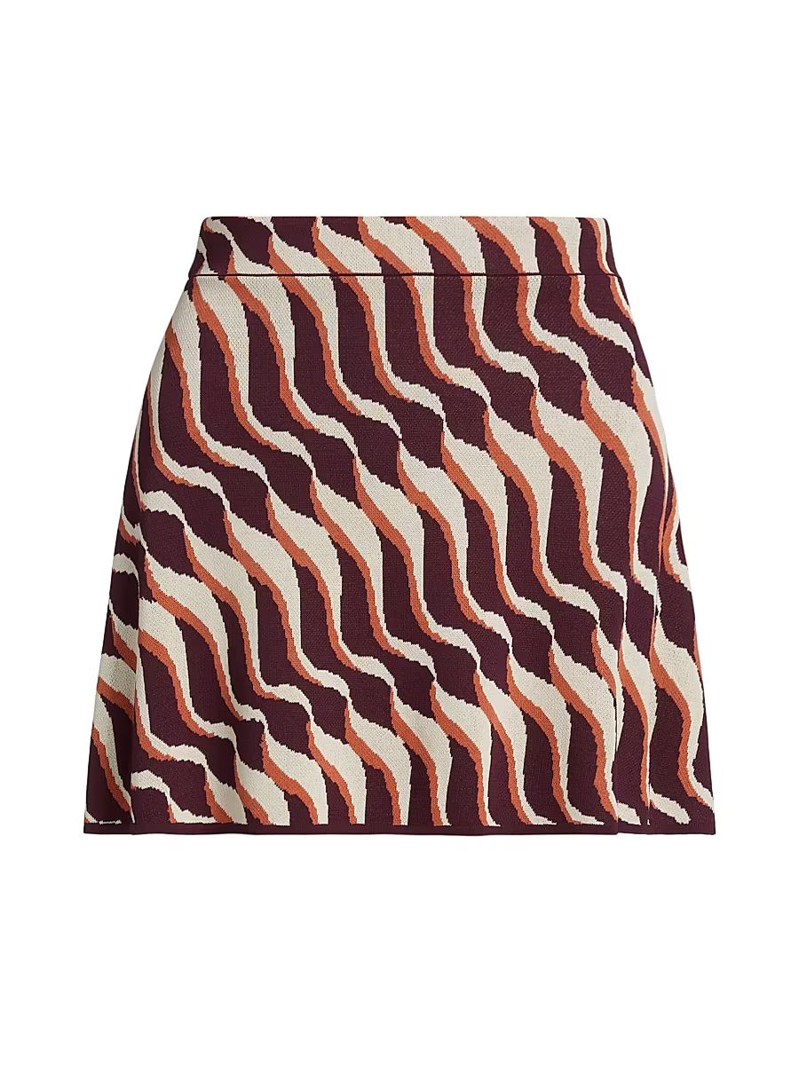 Women's Orlie Knit Miniskirt - Wavy Stripe - Size Medium