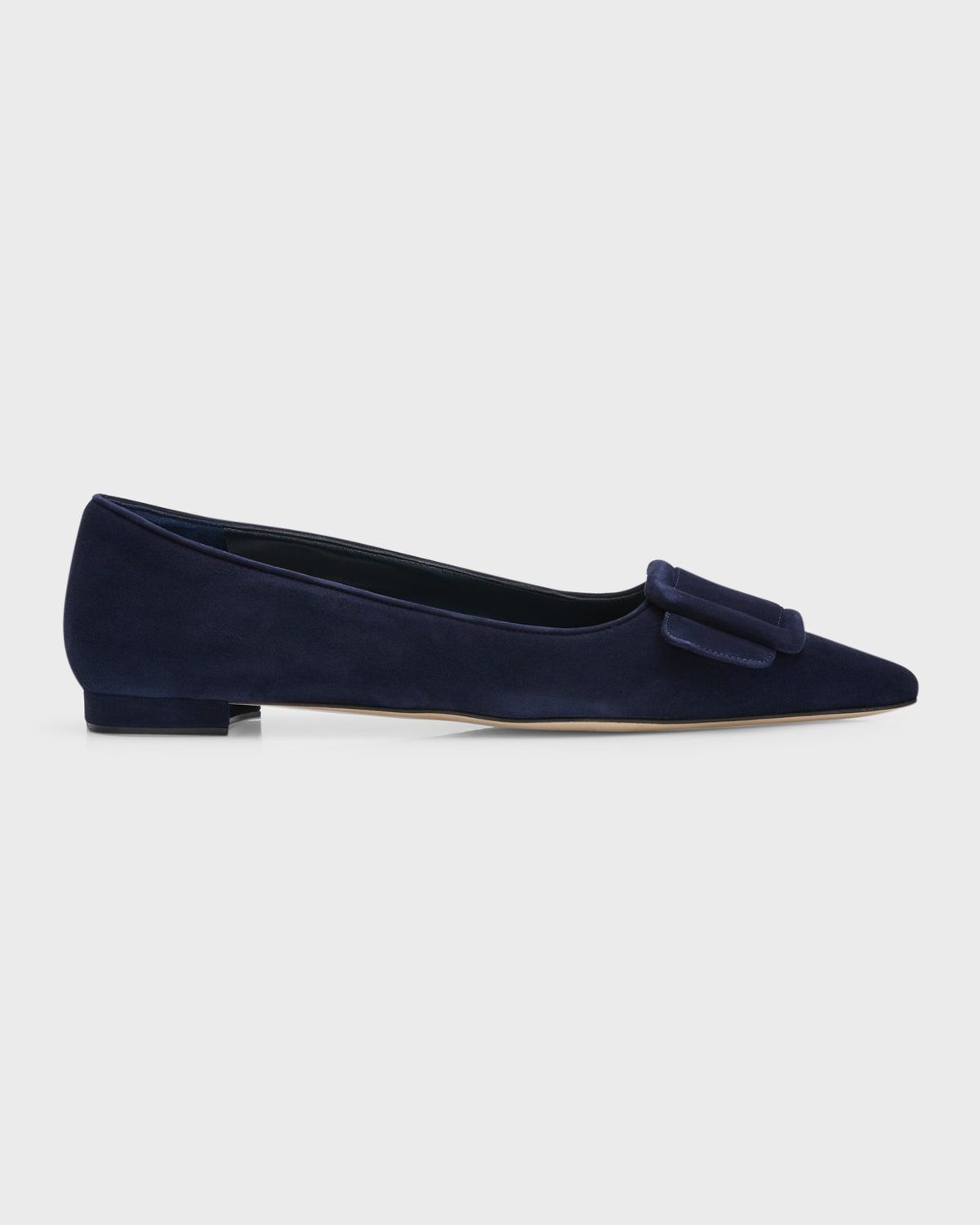 Maysale Suede Buckle Ballerina Flats