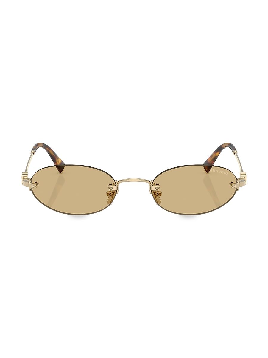 Women's 51MM Oval Sunglasses - Pale Gold