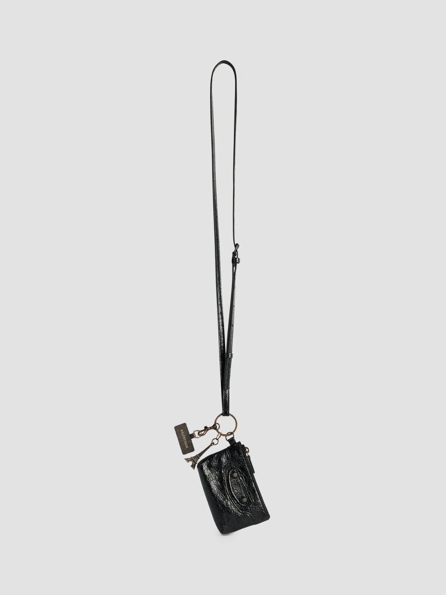 Balenciaga Women's Le City Phone Strap with Pouch - Black