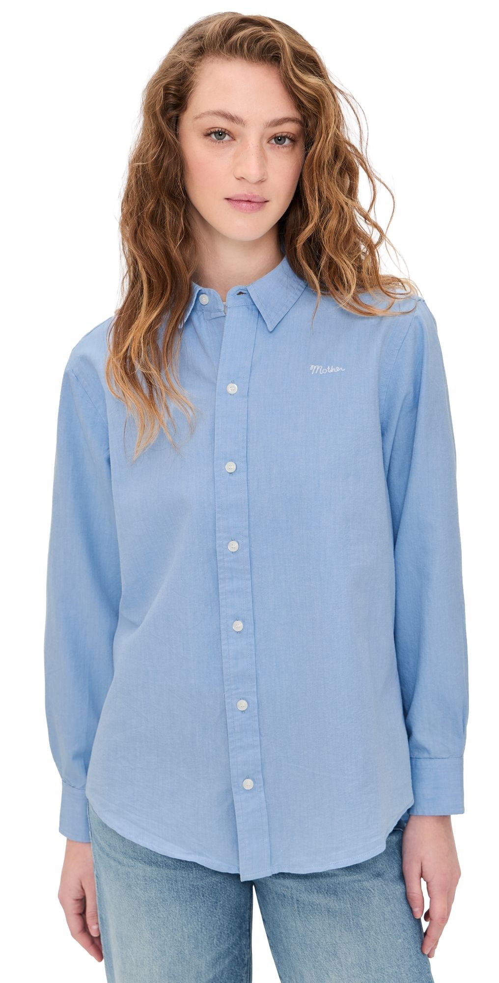 MOTHER The Bestie Button Down Light Blue S