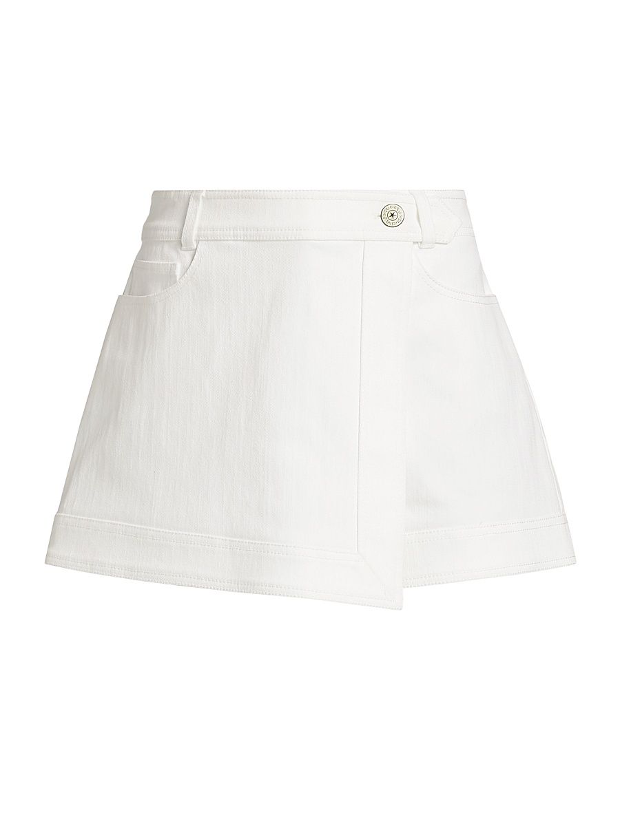 Women's Marcia Cotton-Blend Wrap Skort - White - Size 16