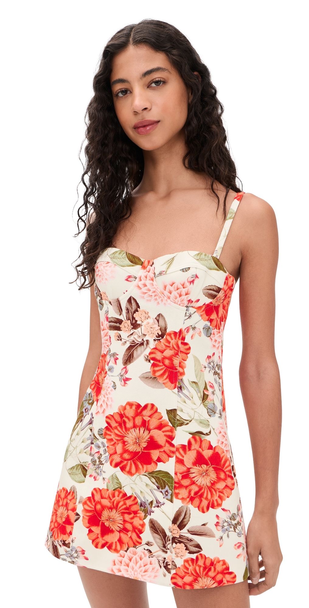 Cara Cara Claudine Mini Dress Blossoms Egret 2