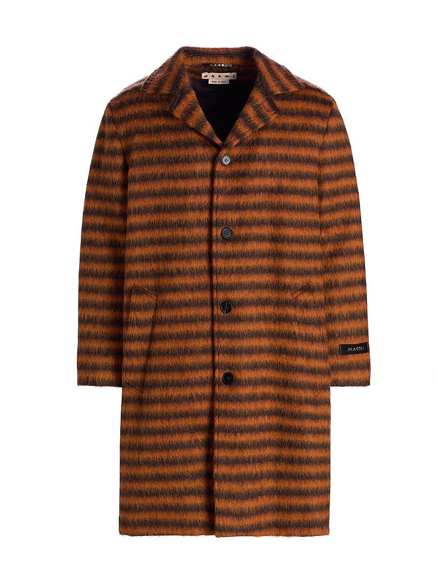 Men's Striped Car Coat - Carrot - Size 42