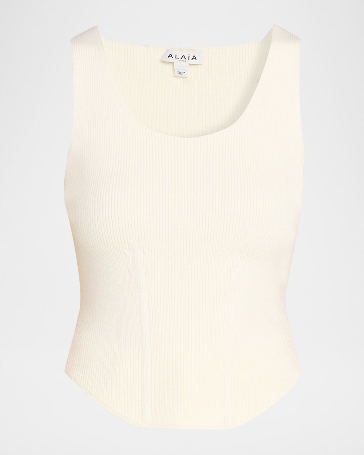Sleeveless Ribbed Knit Corset Top