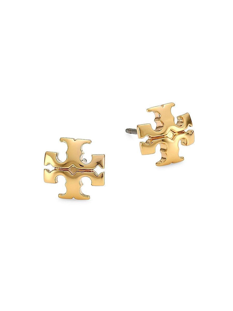 Women's Goldtone Logo Stud Earrings - Tory Gold