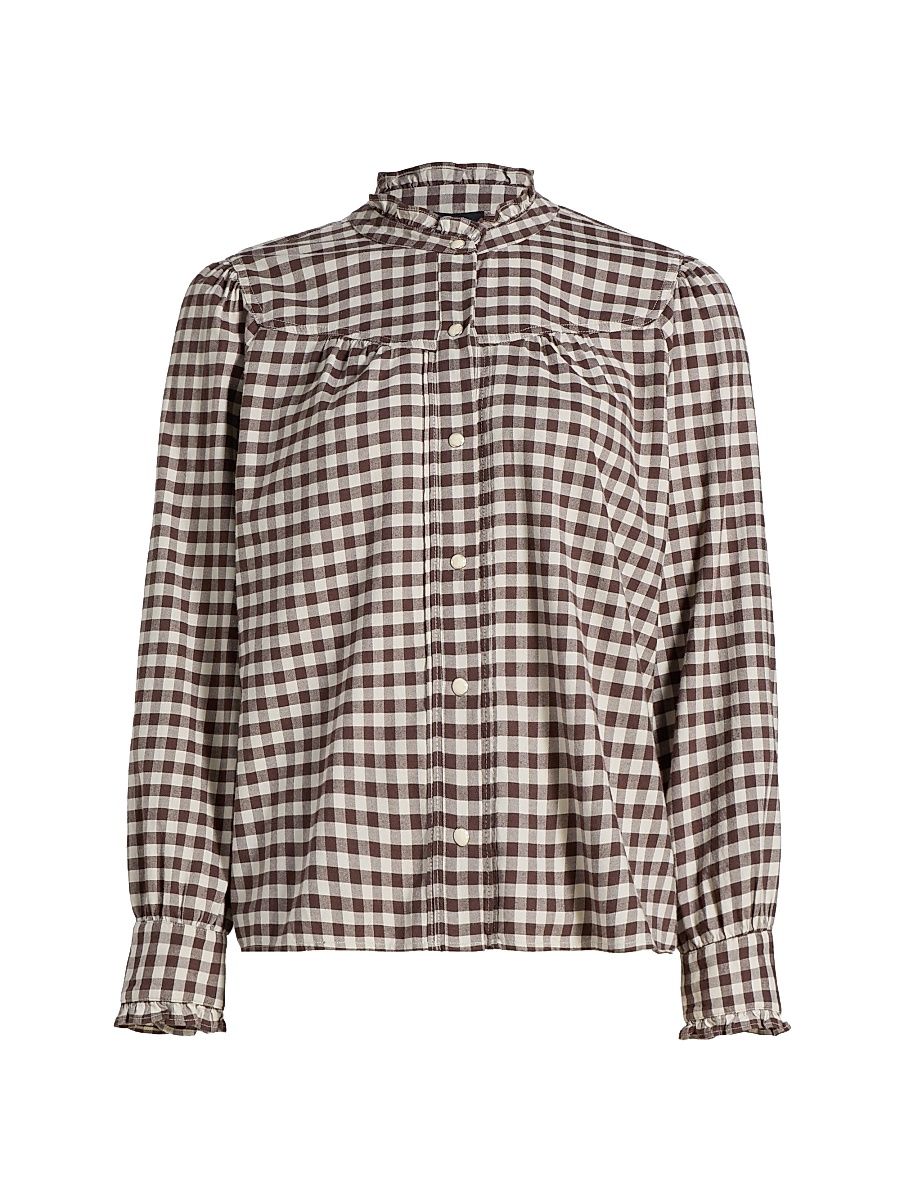 Women's Alanna Gingham Shirt - Chocolate Chip - Size Small