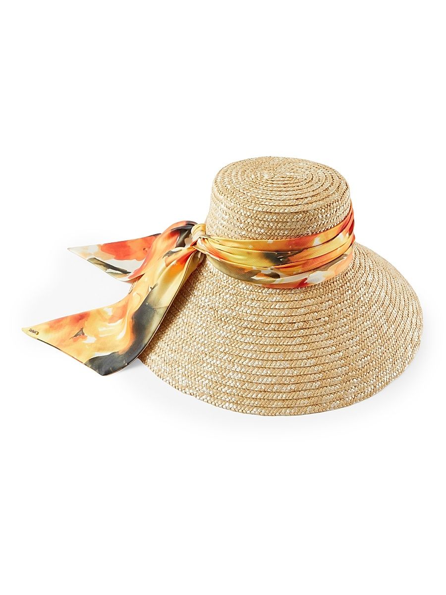 Women's Mirabel Straw Sun Hat - Natural Orange