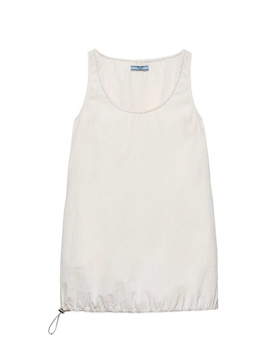 Women's Sleeveless Technical Pongé Mini-Dress - White - Size 8