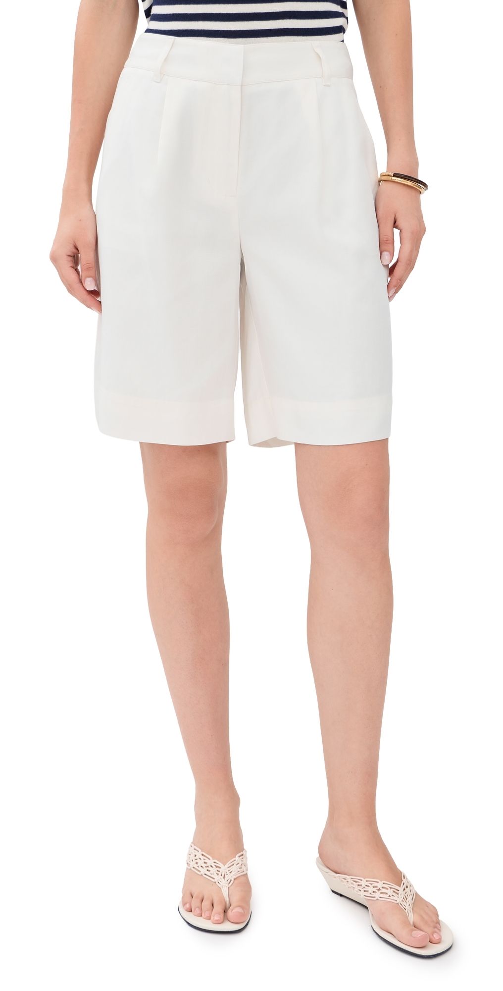 Rowing Blazers Linen Tencel Blend Bermuda Trousers White 0