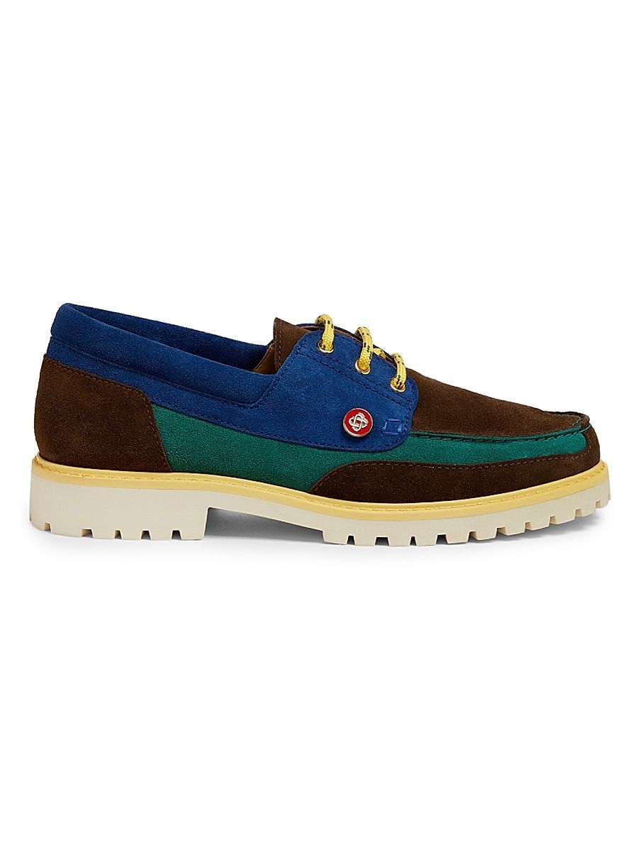 Men's Suede Boat Shoes - Blue Multi - Size 11
