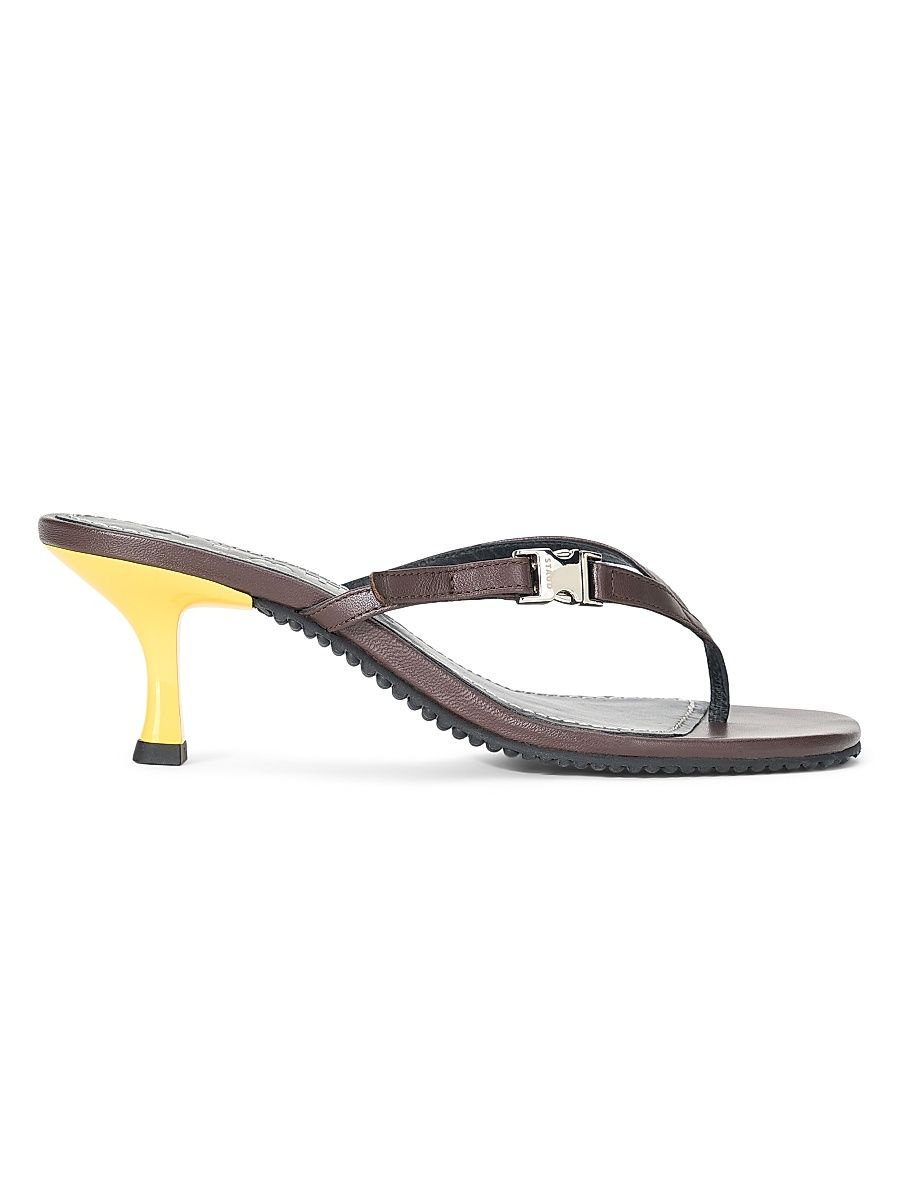 Women's Flynn 55MM Leather Sandals - Espresso Lemon - Size 11