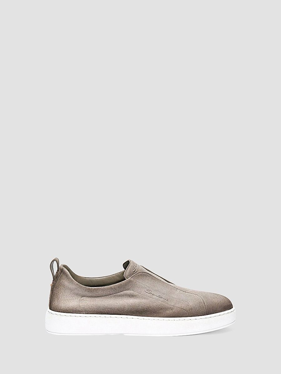 Men's Victory Logo Seta Suede Slip-On Sneakers - Beige - Size 13