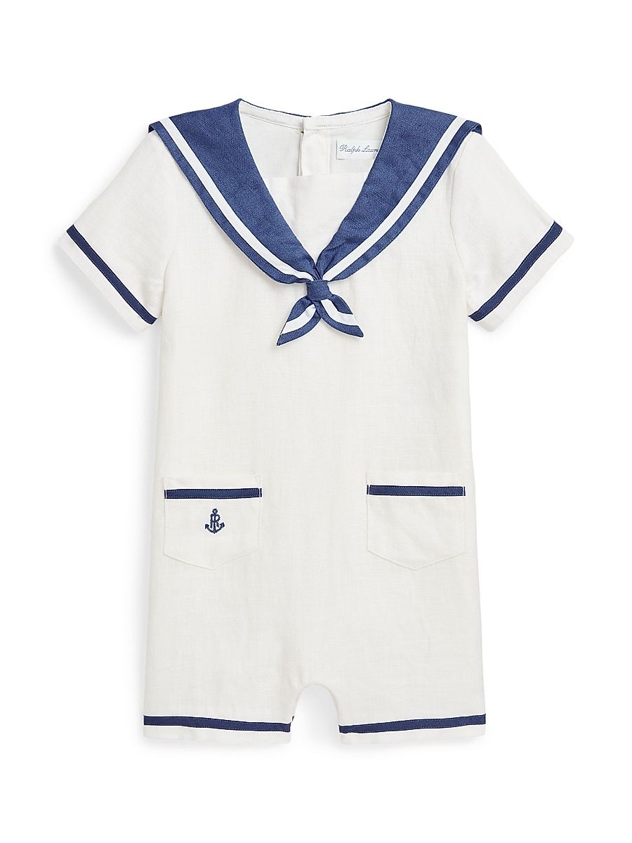Baby Boy's Linen Sailor Shortall - Nevis - Size 9 Months