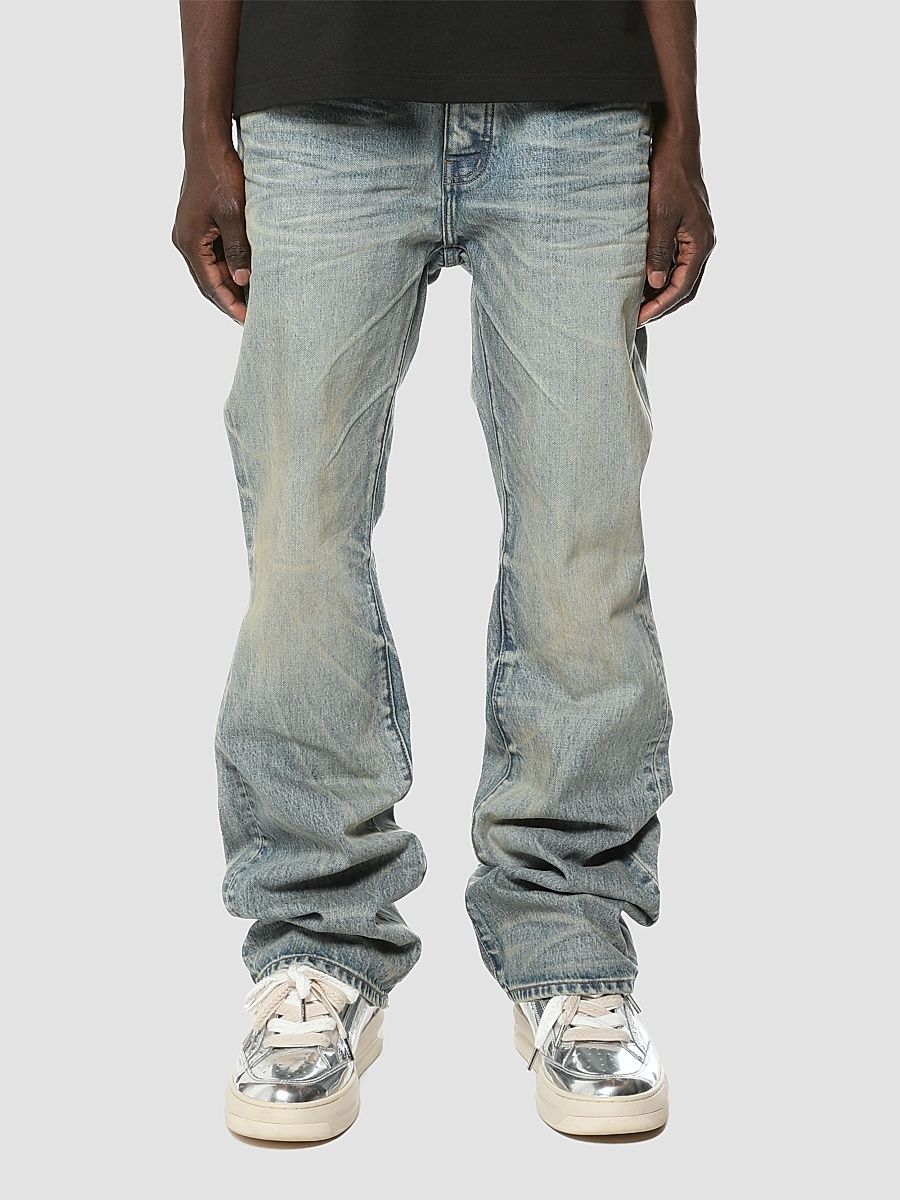 Men's Whiskered Stacked Jeans - Medium Indigo - Size 40