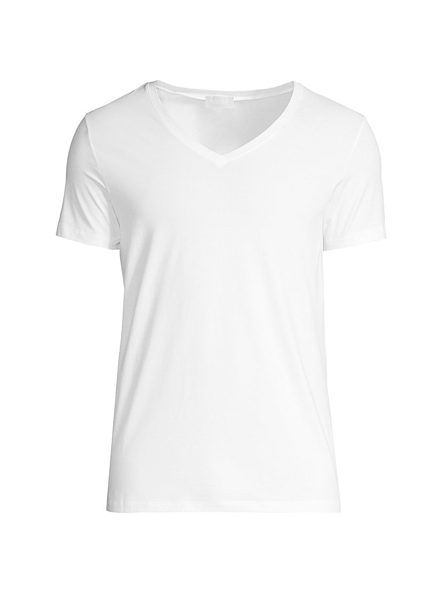 Men's Cotton Superior Short Sleeve V-Neck Tee - White - Size XXL