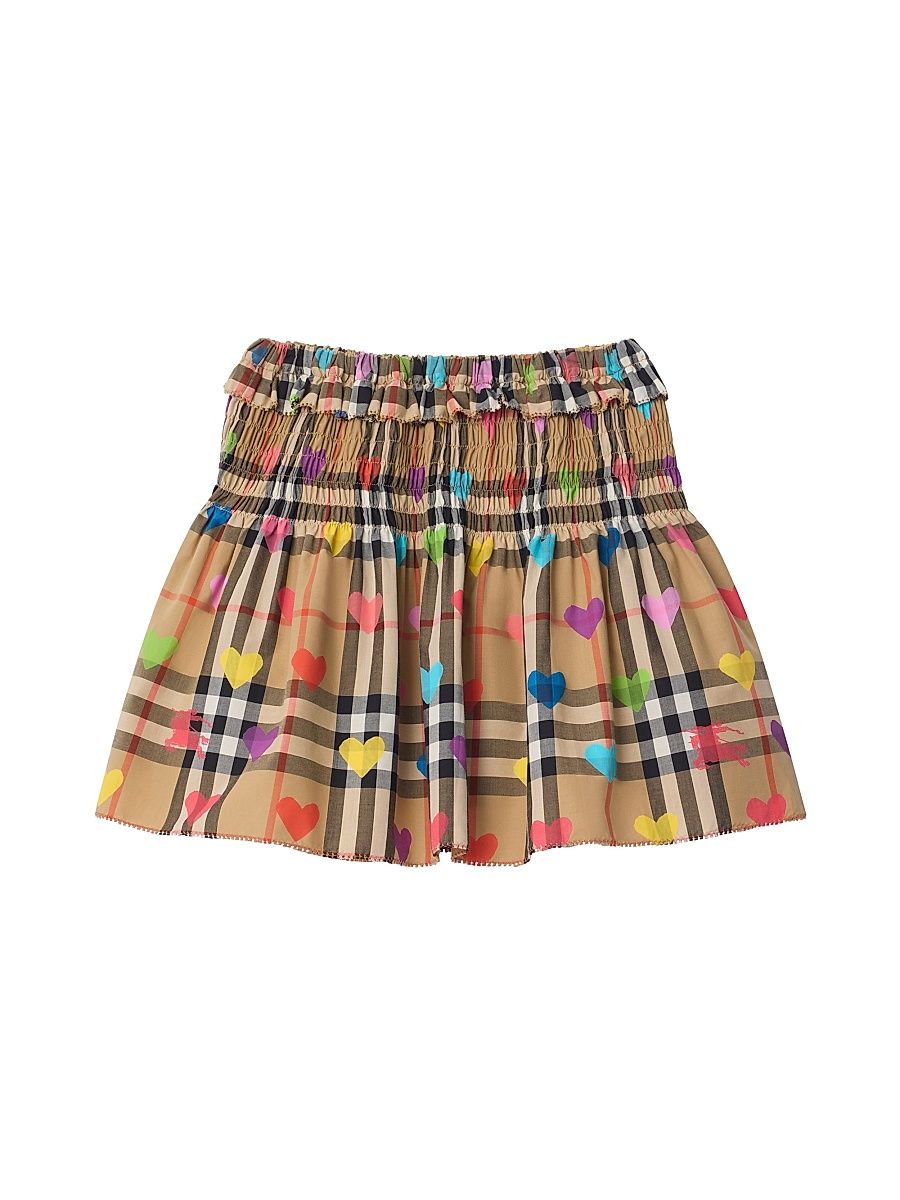 Baby Girl's, Little Girl's & Girl's Ama Heart Check Miniskirt - Sand - Size 6 Months