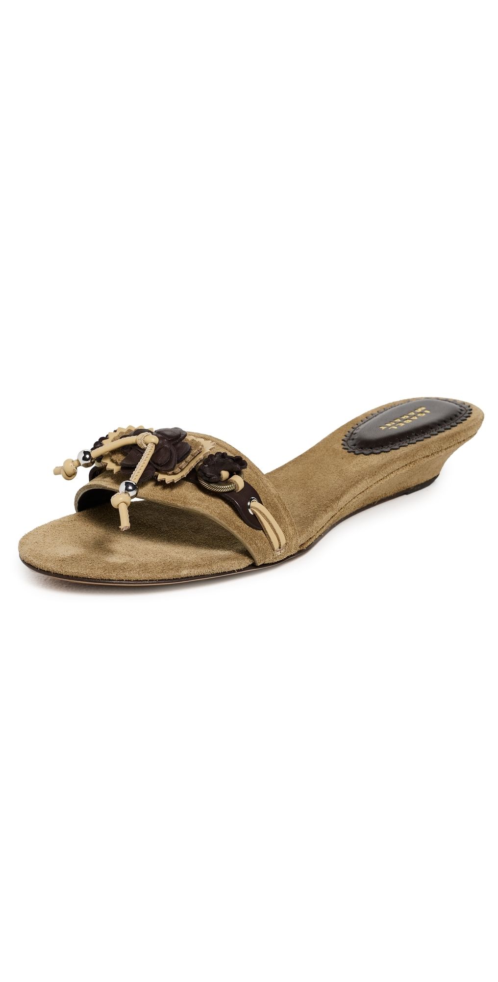 Isabel Marant Iela Wedge Mule Sandals Taupe 36