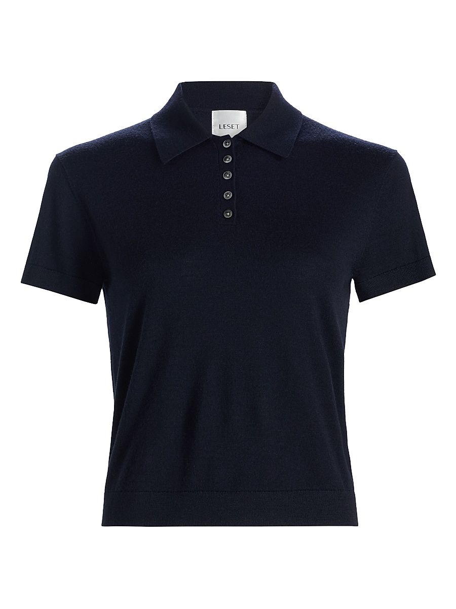 Women's James Short-Sleeve Knit Polo Shirt - Midnight - Size XL