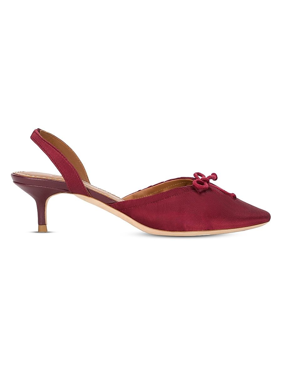 Women's Alba 45MM Satin Slingback Pumps - Oxblood - Size 11