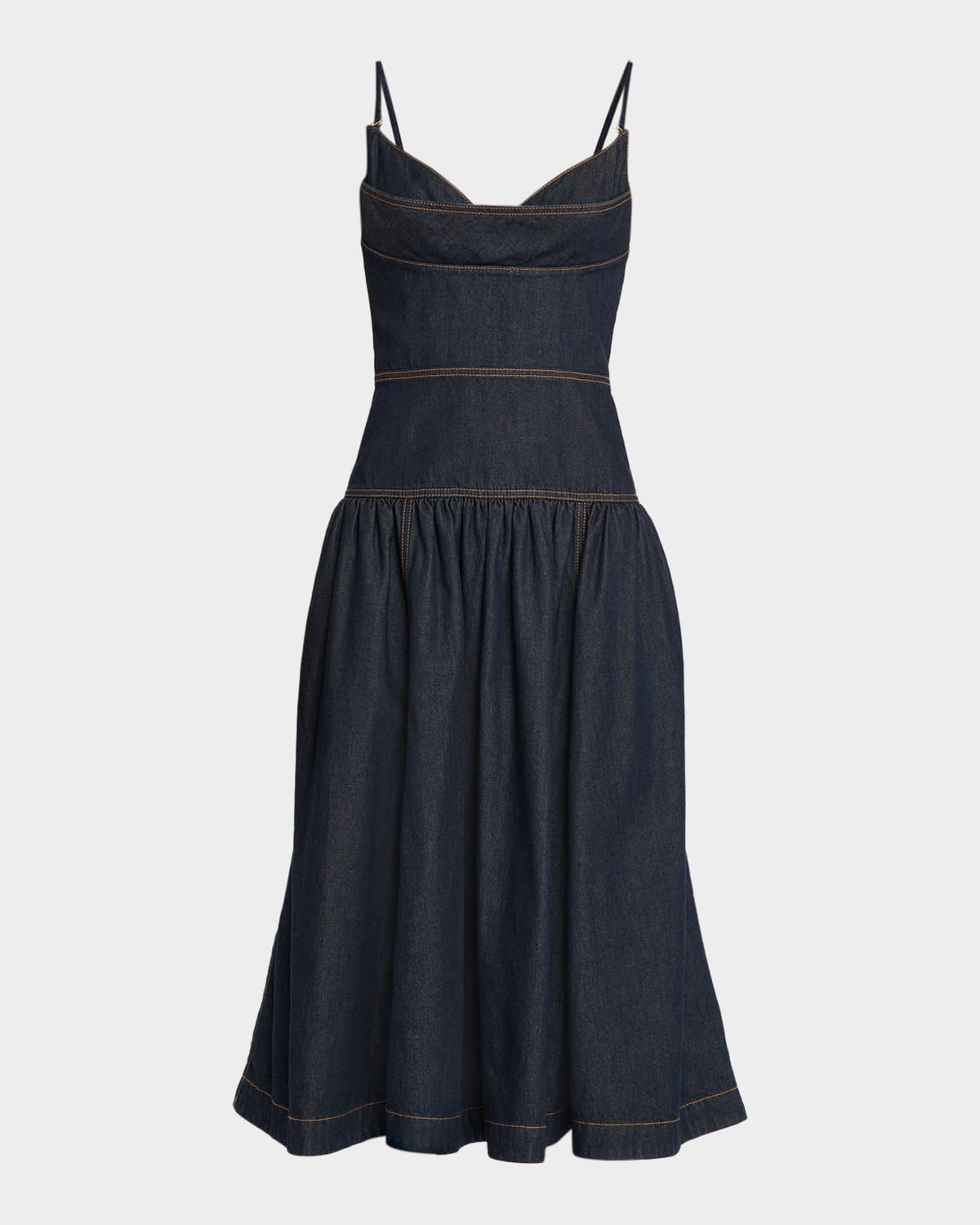 Denim Sleeveless Midi Dress