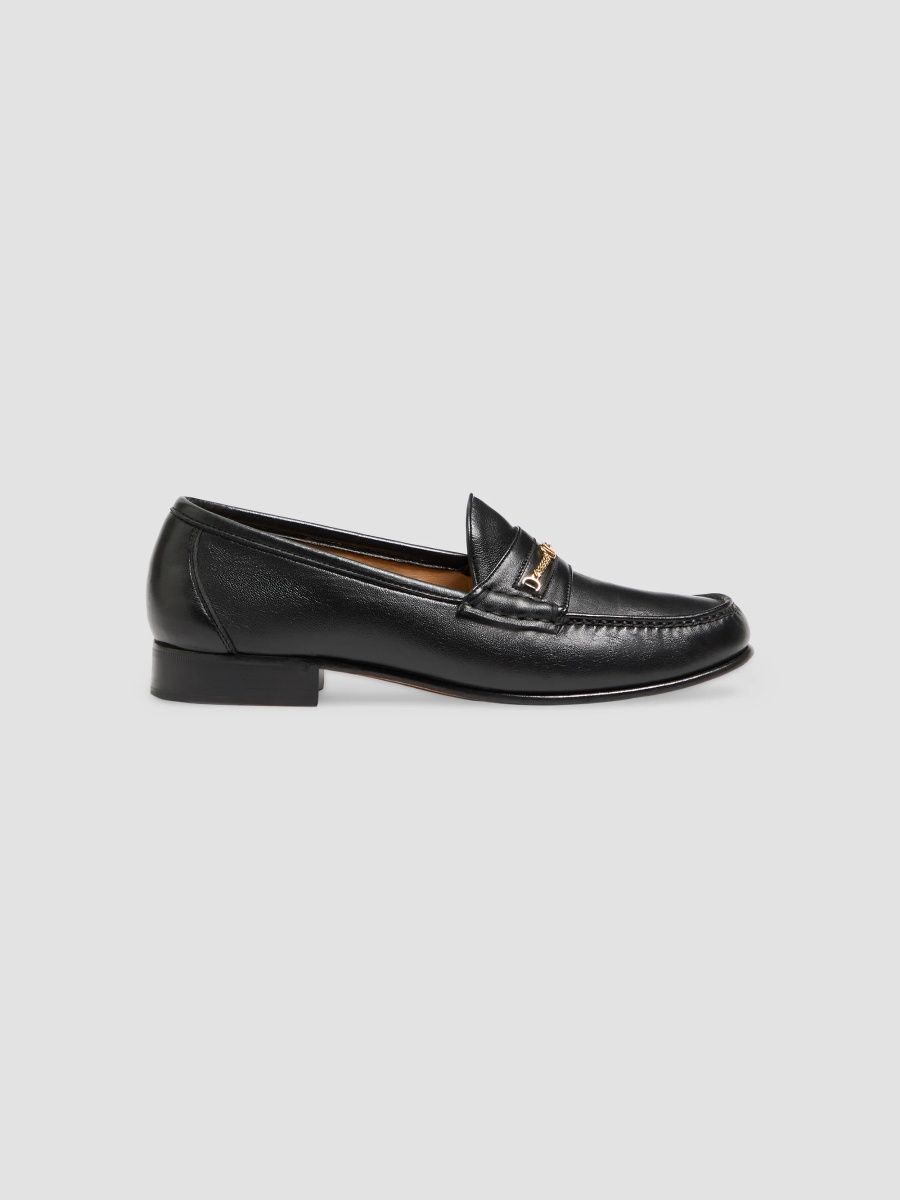 Valentino Men's Etudiant Nappa Leather Loafers - Black - Size 7.5