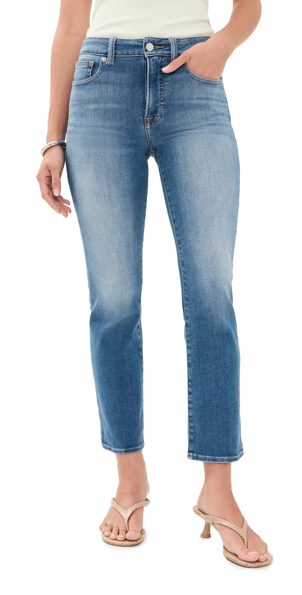 Good American Soft Tech Good Legs Straight Jeans Indigo1327 6